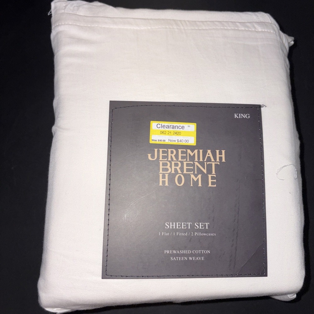Jeremiah Brent Home Cotton Sateen Weave 4 Piece Sheet Set Size King 20717